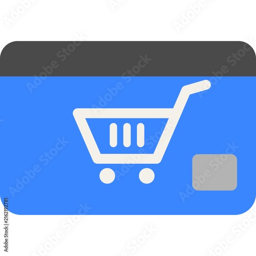 Isometric Shopping Cart And Credit Card Illustration