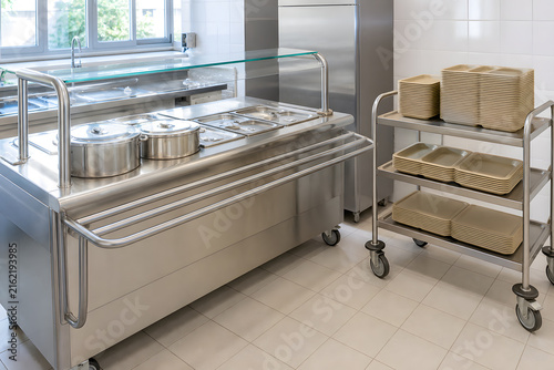 School lunch serving station