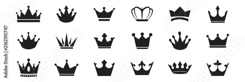 Принти на полотні Black crown icon set