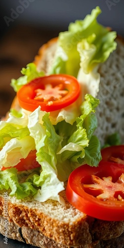Crumbly bread, wilted lettuce, and tomato slices, || street food, daily struggles