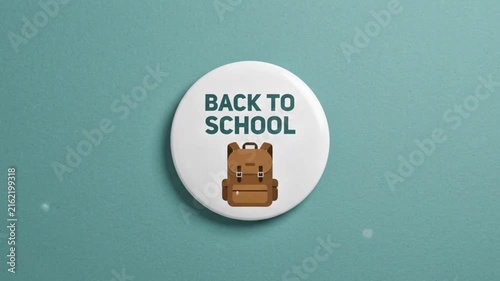 Back to School Badge with Backpack Icon on Green Screen Backgrounds 4K