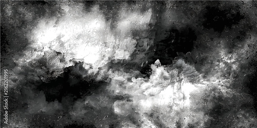 Bild auf Leinwand Ink and watercolor abstract background with turbulent textures and smoky effect creating a dramatic and artistic composition