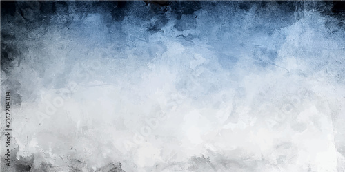 Quadro su tela Blue and white abstract smoke or fog effect with dark vignette.