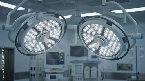 Close Up Surgical Operating Light in Modern Hospital Operating Room 4K