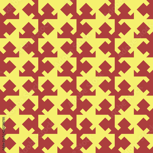 Foto Abstract Geometric Pattern With Red And Yellow Tessellated Shapes Creating Repet
