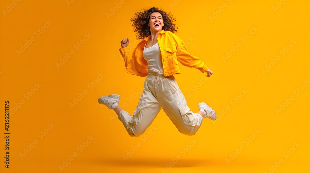 Obraz premium young woman jumping