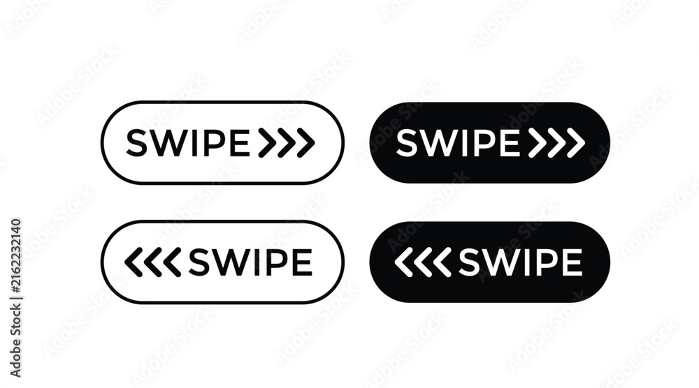 Konstfotografi swipe arrow icon set