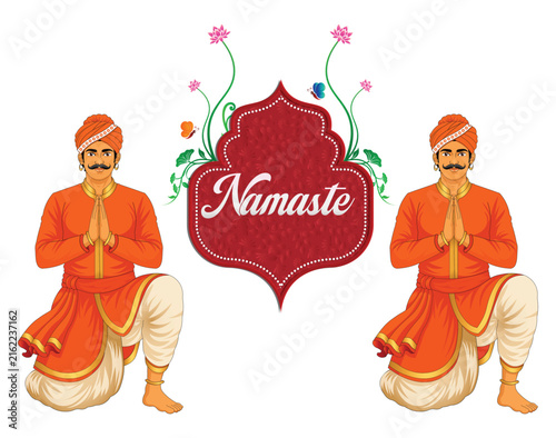 Royal Rajasthani Indian Wedding Welcome Sign Namaste Board