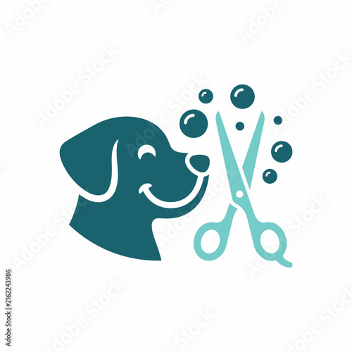 Dog Grooming Scissors Pet Care Icon