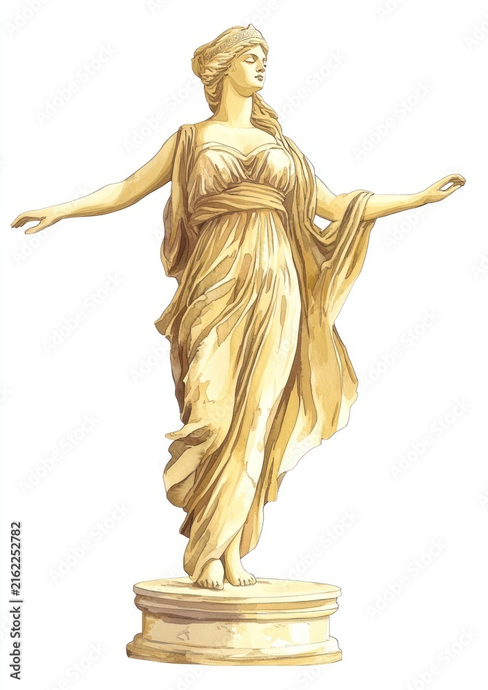 Naklejka premium An ancient greek Isis statue art sculpture.