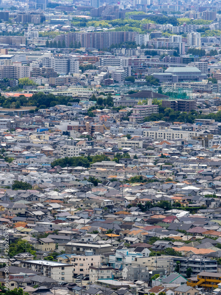Fototapeta premium 五月山から見る住宅が密集した街の風景