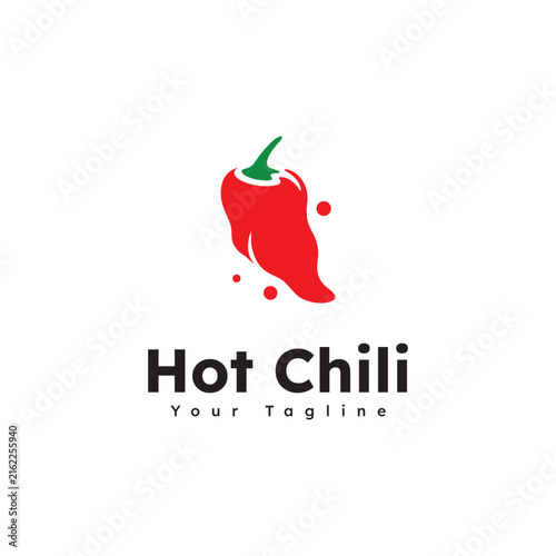 Spicy chili logo vector, red pepper logo icon template