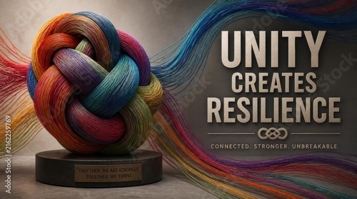 Interwoven Threads Sculpture: Unity Creates Resilience - Connected Strong Together
