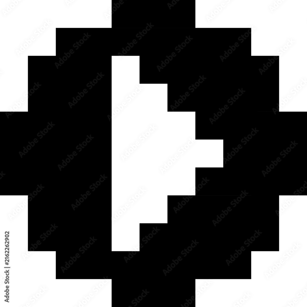 Fototapeta premium Pixel checkered right arrow vector icon