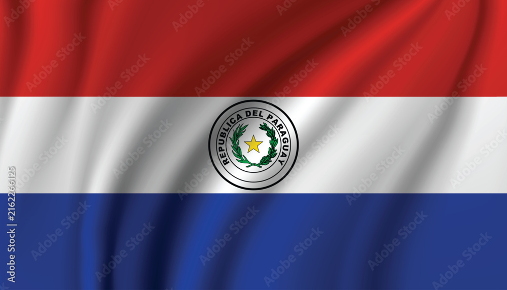 Obraz premium Paraguay National Flag Waving Vector