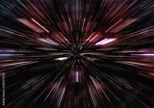 Abstract flight in space hyper jump illustration 