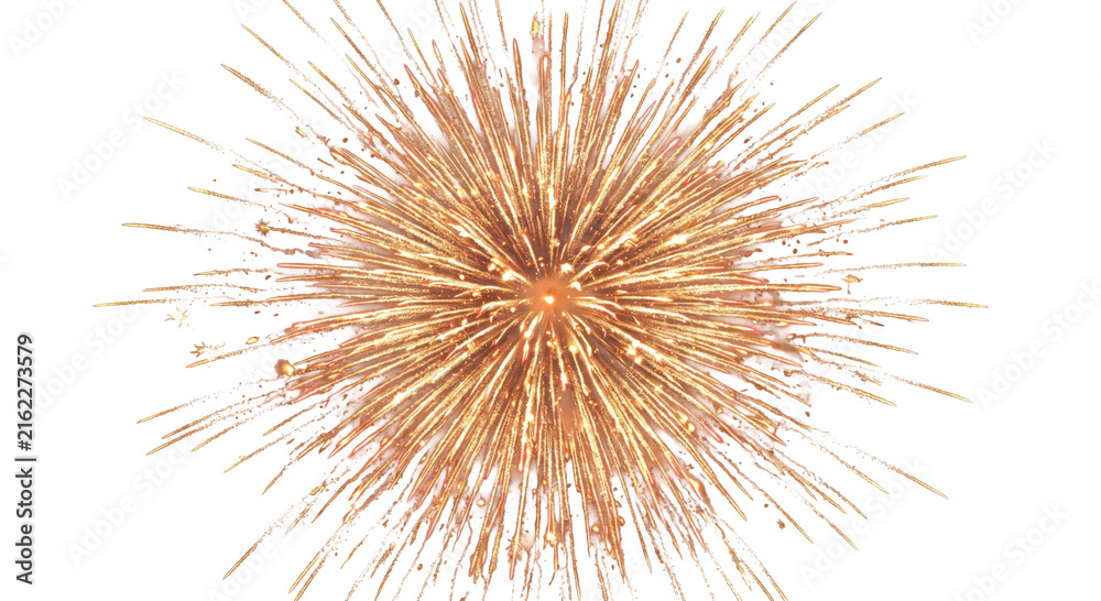 Obraz premium Golden burst of fireworks illuminating the night sky with sparkling trails