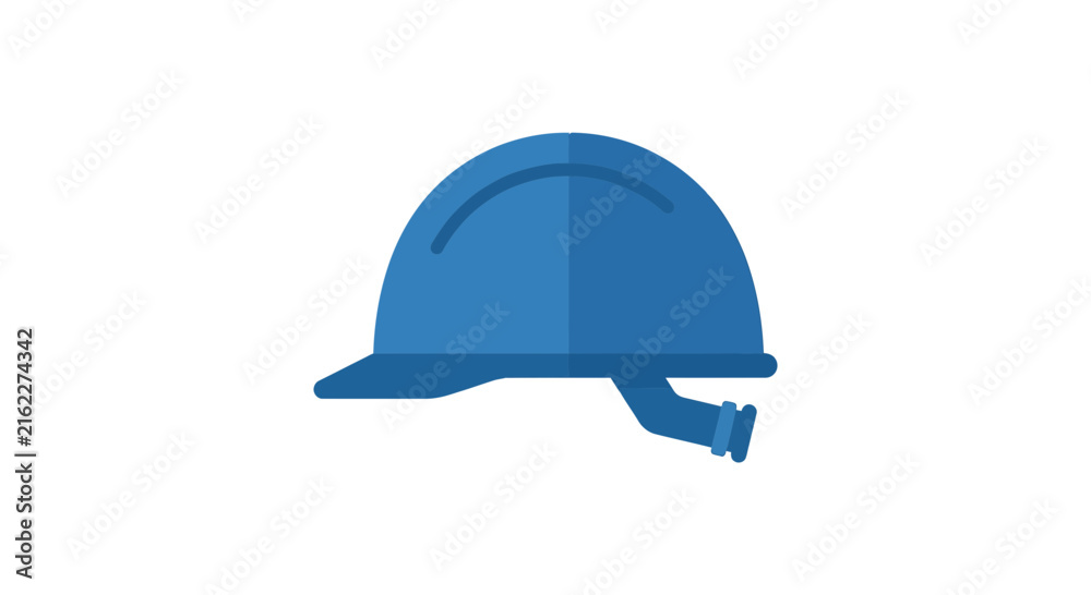Fototapeta premium Blue Construction Hard Hat Vector Icon