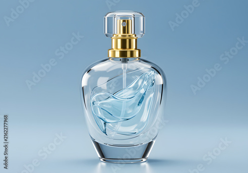 Light blue perfume bottle design