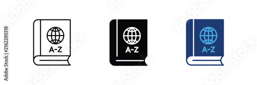 Canvas Print Encyclopedia dictionary book education vector icon set
