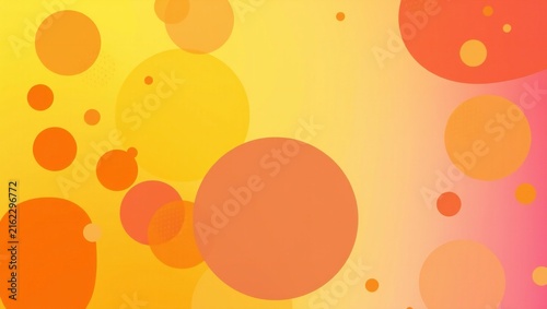 Abstract background with orange and yellow circles and bubbles