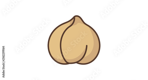 A single chickpea with a light brown hue is presented as a vector illustration