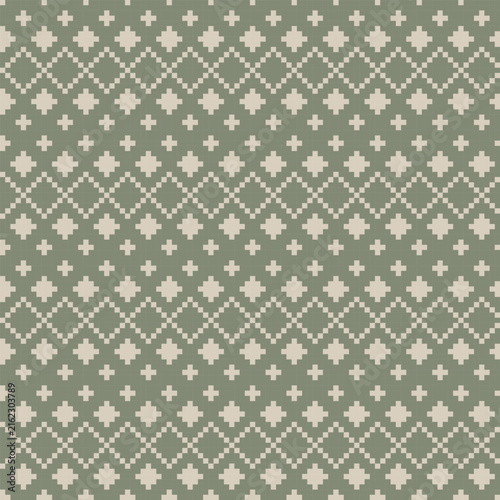 Argyle Knitting seamless pattern design in khaki