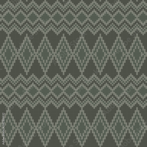 Green Argyle Knitting Grid seamless pattern design