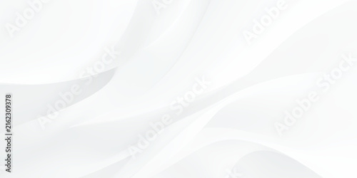 white abstract background with smooth soft waves fabric silk satin texture banner luxury bright dynamic light composition