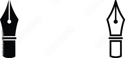 Pen Nibs with Flat Vector Design for Graphic Use Featuring Writing Tool, Illustration, Minimalist