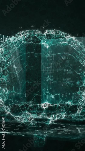 Animation of scientist equation over 3D brain during coronavirus covid19 pandemic