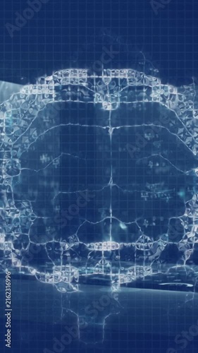Animation of data processing during coronavirus covid19 pandemic