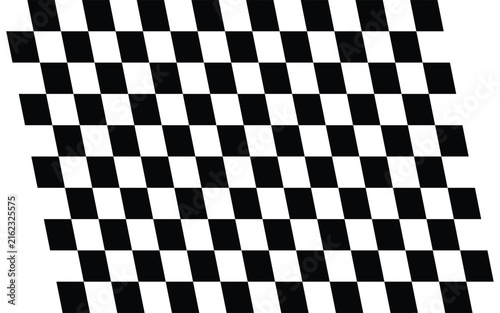 Classic checkered flag pattern with slanted perspective for motor sport events and automotive racing finish line graphics or background textures.