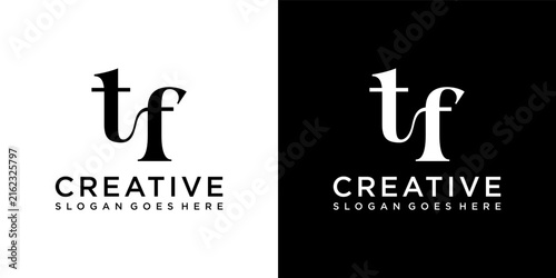 FT or TF initial letter logo design vector concept