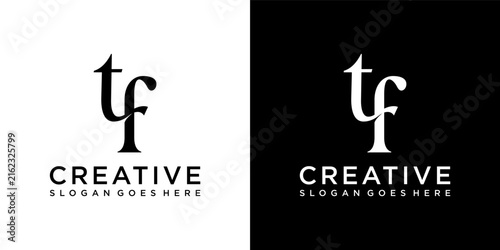 FT or TF initial letter logo design vector concept