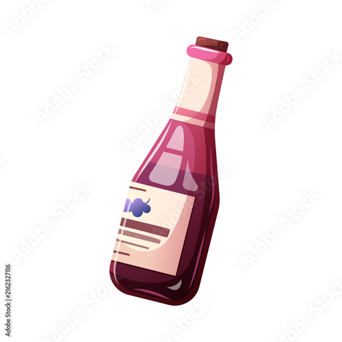 Bild auf Leinwand Bottle of grape juice. Vector illustration isolated on white.