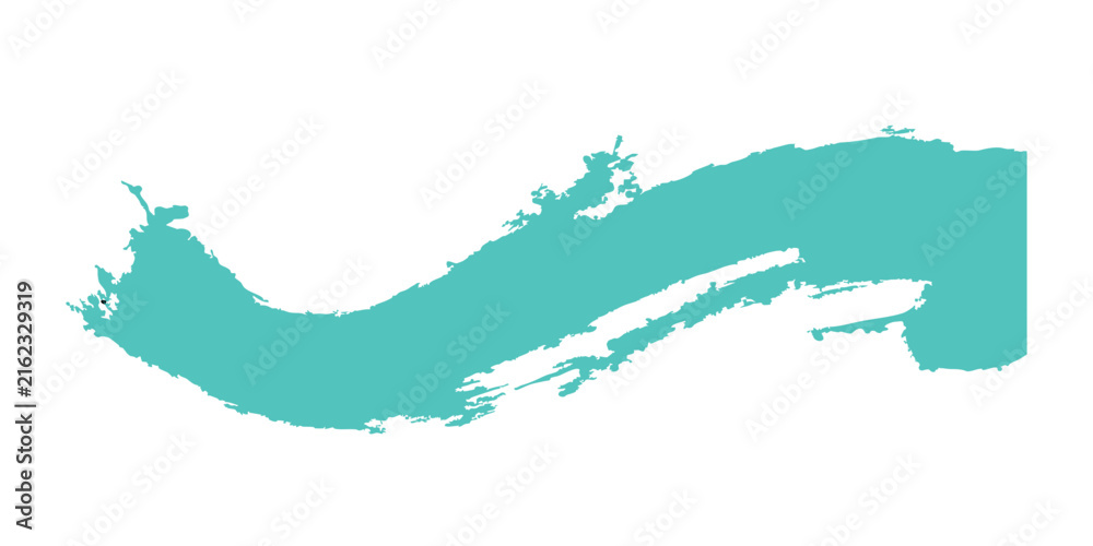 Obraz premium cyan turquoise paint brush stroke isolated on white background wave teal acrylic swab dry brush vector element design