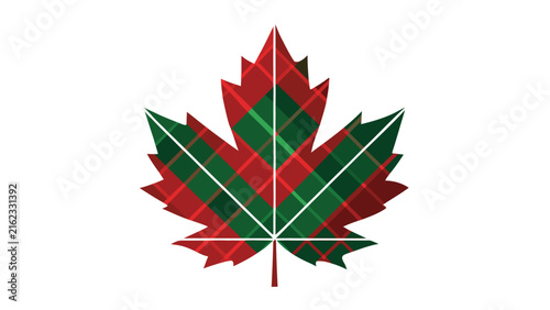 Editorial tartan maple leaf design vector illustration with seasonal background checkered forestry traditional november environment decorative illustration vector illustration