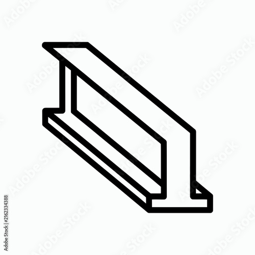 Isometric steel beam icon for construction industry