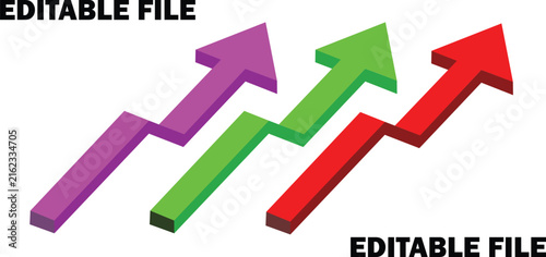 3D upward growth arrows for business success and financial profit