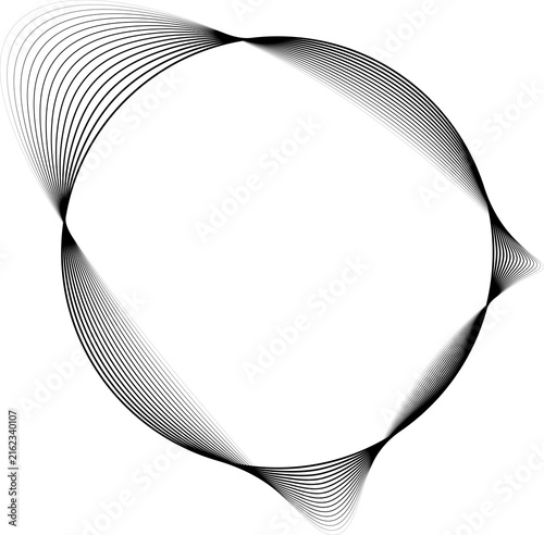фотографія Circle frame liquid blend line halftone for logo, symbol, badges, icon