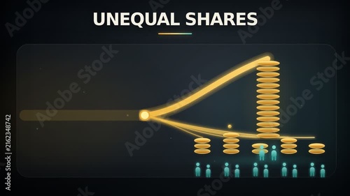 Unequal Shares of Wealth Distribution with Glowing Graphics