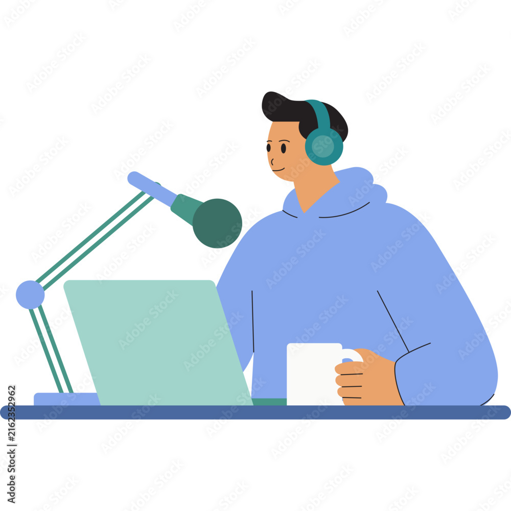 Fototapeta premium Celebrating World Podcast Day Creative Community