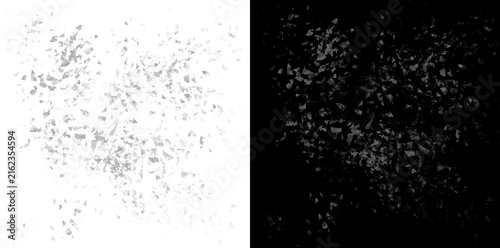 фотографія White Disintegration Dust and Particle Debris with Powerful Vertical Dispersion,