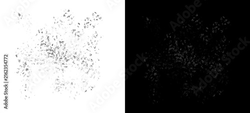 Photography Disintegration Particle Cloud with Rough Dust Texture and Breaking Debris, Drama