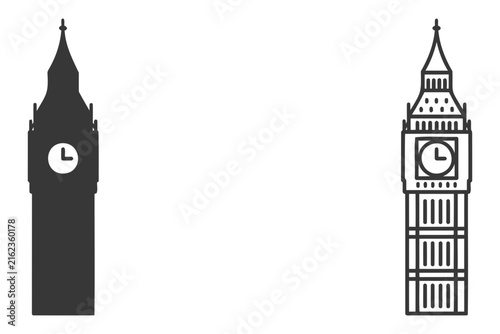 Clock Towers Illustration with Detailed Architectural Design