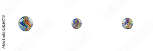 Konstfotografi Set of colorful glass marbles swirled cat eye toy spheres vintage game play ball