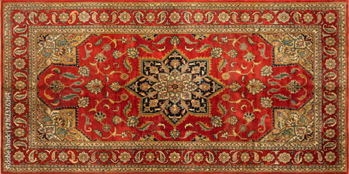 Traditional Thai Art Pattern on Antique Textile with Floral Ornament, Oriental Decorative Fabric Design, Ancient Asian Architecture Motif, Seamless Carpet and Rug Texture