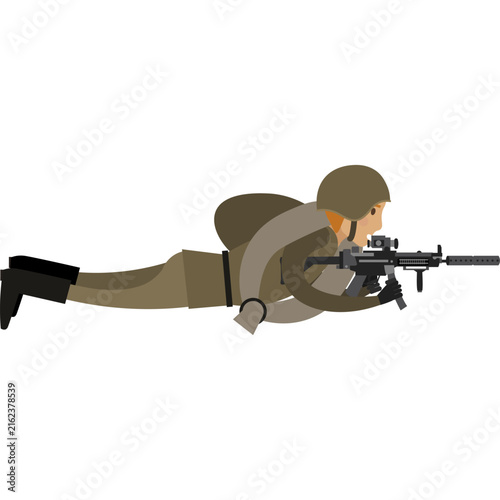 фотографія Man soldier with sniper rifle vector icon