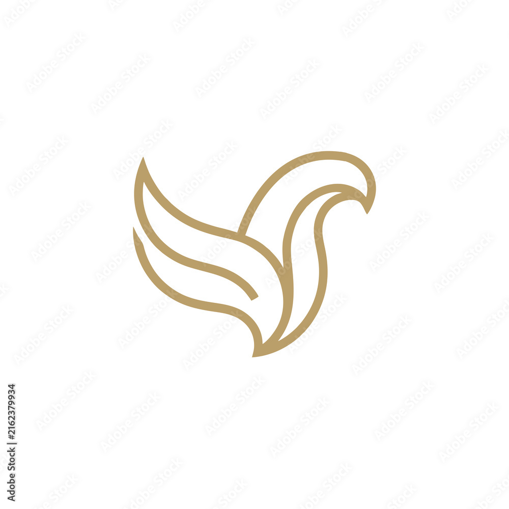 Obraz premium Bird line Art Logo Icon Vector.